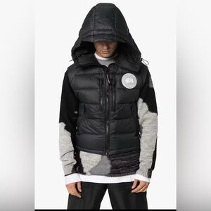 Canada Goose Black Puffer Vest with Logo Patch